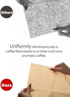 Pre-folded Natural Unbleached Coffee Filters - 50 Pack, Compatible with Pour-Over Coffee Makers