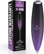 Zulay Kitchen Powerful Milk Frother Wand With 4 AA Duracell Batteries - Ultra Fast Handheld Drink Mixer - Electric Whisk Foam Maker for Coffee, Lattes, Cappuccino, Matcha & Creamer -
