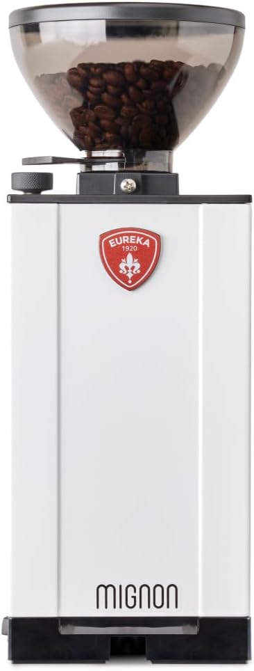 Eureka Mignon Filtro Brew Coffee Grinder | 6oz | 50mm Burrs | Stepless | (White)