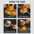 Heavy Duty Manual Lemon Squeezer - ASA ASA STORES 9.8'' Stainless Steel Rust Proof-Ergonomic Handle Citrus Juicer Oranges,Easy Extraction-Seed Catcher Pour Spout-Easy To Clean-Garlic Press-Nutcracker