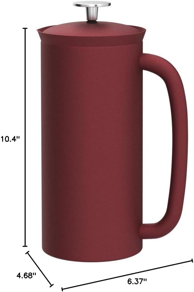 ESPRO P7 French Press Coffee Maker - Double-Walled Stainless Steel Insulated with Micro-Filter, 32 Ounces, Cranberry