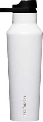 Corkcicle Sport Canteen - Keeps Drinks Cold 25 Hours - Stainless Steel Water Bottle - Triple-Insulated - Spill-Proof - Summer Drinkware Gift - Keeps Drinks Ice Cold - 20 oz - Gloss White