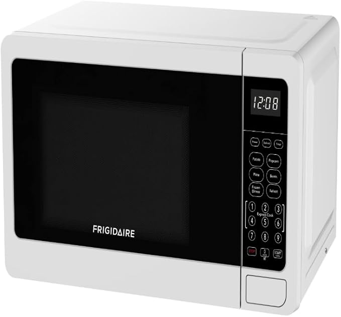 Frigidaire Countertop Microwave - Digital Control Panel - 6 Auto Cooking Settings - 10 Power Levels - Child Safety Lock - 0.7 Cu. Ft., White