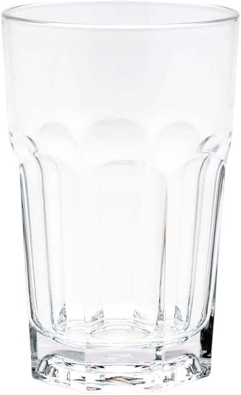 Restaurantware-Otto 10 Ounce Highball Glasses, Set Of 6 Paneled Tall Drinking Glasses - Fine-Blown, Tempered, Dishwashable, Clear Glass Highball Tumblers, Won't Chip, For Water, Juices, Or Cocktails