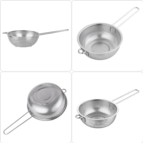 GREATLINK Fine Mesh Strainer and Colander for Kitchen with Handle, Stainless Steel Pasta Strainer/Kitchen Funnel/Collander/Sifter for Strain/Wash Vegetables, Fruits, Spaghetti, Rice (10＂)