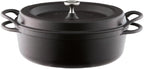 Vermicular Oven Pot | Non-Toxic Enameled Cast Iron Pot | 26cm Shallow (3.9 Qt) | Oven-safe | Induction-compatible | Dutch Oven | Made in Japan | Serves 3-4 | Matte Black