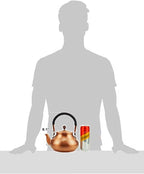 Funmaker Handmade Solid Copper Tea Pot Kettle Stovetop Teapot Thick Hammered Copper Tea Pot Kettle Stovetop Teapot Made for gasstove tops pure copper kettle (Type 6-1300ml)