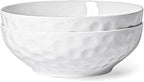 Large Pasta Bowls Set of 2, 9 Inch Pasta Serving Bowl Dinner Bowls, Wide and Shallow Microwave Dishwasher Safe Bowl Set of 2