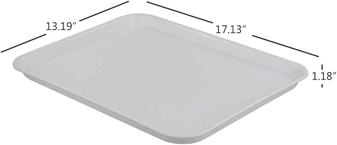 White Large Plastic Fast Food Serving Tray, Rectangle, 6 Packs