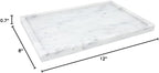100% Natural Marble Serving Tray Luxury Marble Storage Tray for Home Decor Stone Tray for Bathroom/Kitchen/Vanity/Dresser,Plate Holder for Tissues, Candles, Towel