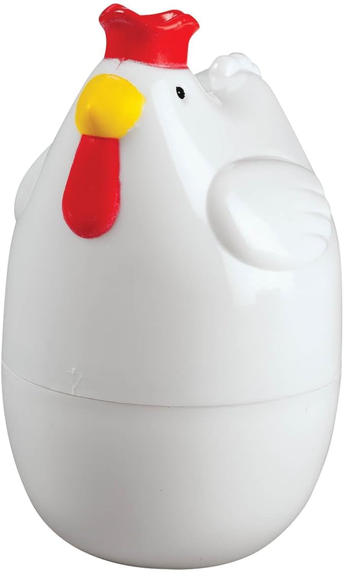 Rooster Microwave Egg Boiler - Quick and Easy High-Protein Breakfast | Cooks Soft, Medium, or Hard Boiled Eggs | Perfect for Singles | 3" x 4 1/2"