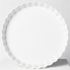 ONTUBE Pie Pans- 11 Inches Ceramic Quiche Pans, Round Pie Tins for Baking,Oven Saf (White,1 Pieces)