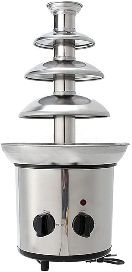 Chocolate Fountain Machine Electric Chocolate Fondue Fountain Machine Stainless Steel 4-Pound Capacity for Chocolate Candy Butter Cheese (4-Tier)