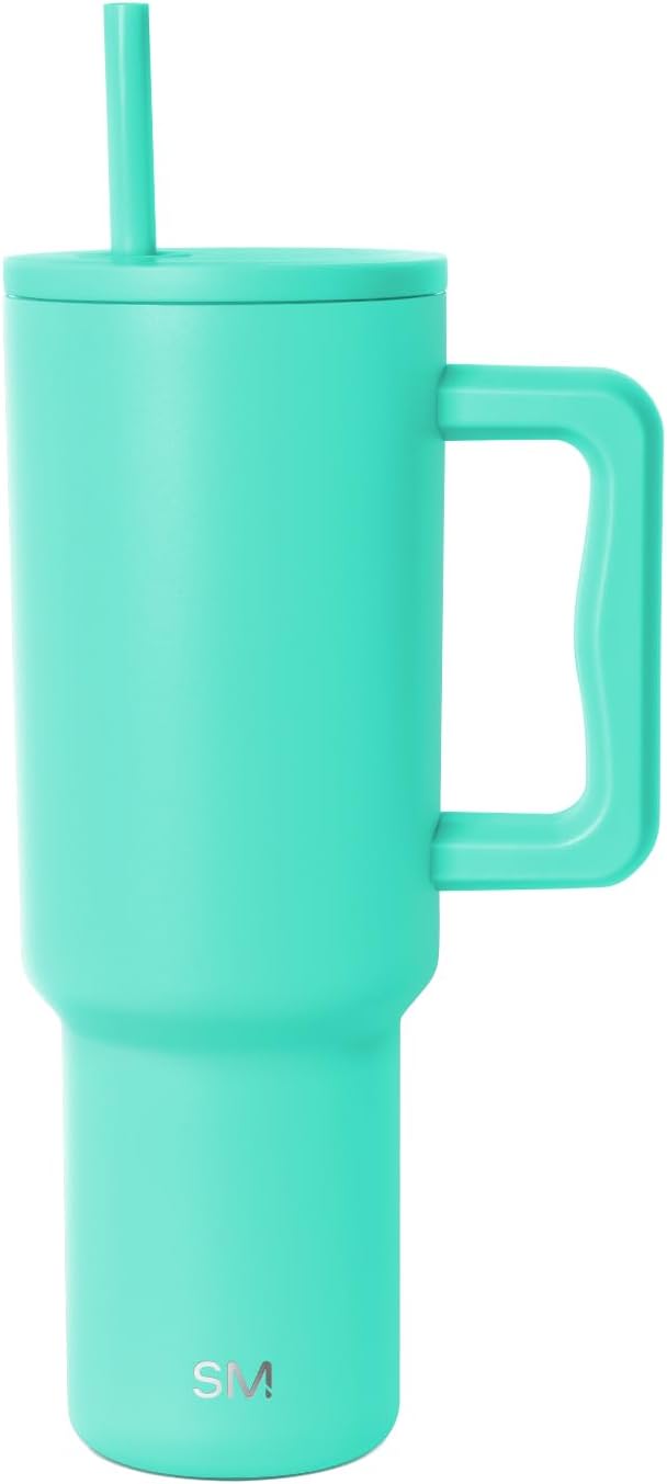 Simple Modern 40 oz Trek Tumbler with Handle and Straw Lid | Cup Holder Friendly Insulated Stainless Steel Travel Mug | Tropical Wave