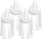Filter - Replacement Water Filter Compatible with Breville Sage Claro Swiss For Oracle, Barista & Bambino - Compare to Part #BES008WHT0NUC1. Pack of 4（First use without adding coffee powder）