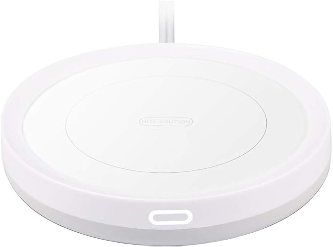 BESTINNKITS White Smart Coffee Auto On/Off Gravity-Induction Mug Office Desk Use, Candle Wax Cup Warmer Heating Plate (Up to 131F/55C)