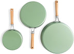 Nordic Ware Cardamom Ceramic Nonstick 3 Piece Fry Pan Set - Includes 8 Inch, 10 Inch and 12 Inch