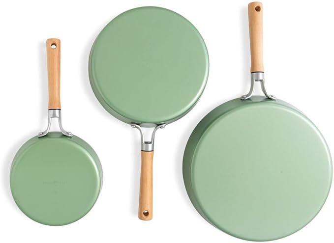 Nordic Ware Cardamom Ceramic Nonstick 3 Piece Fry Pan Set - Includes 8 Inch, 10 Inch and 12 Inch
