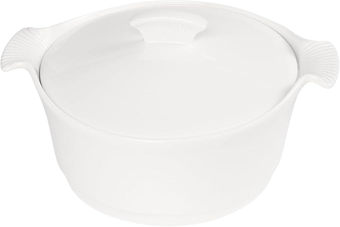 8.9" Ceramic Casserole Dish with Lids, 2.2 Quart White French Soup Tureen Bakeware Set with Handle 11 IN, Chip and Crack Resistant Baking Dish, Microwave Dishwasher Oven Fridge Safe