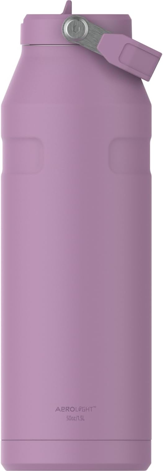 Stanley IceFlow Flip Straw 2.0 Water Bottle 50 oz | Built-In Straw with Larger Opening | Lightweight and Leak Resistant | Insulated Stainless Steel | BPA-Free | Lilac