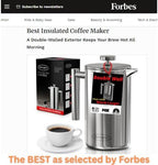 French Press Coffee Maker (1.5L)-Double Walled Large Coffee Press with 2 Extra Filters-Enjoy Granule-Free Coffee, Stylish Rust Free Kitchen Accessory-Stainless Steel (Black)