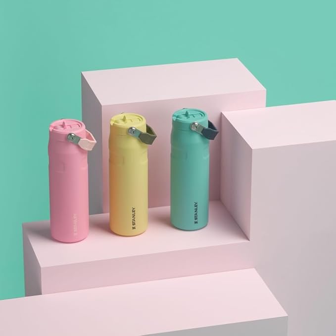 Stanley IceFlow Flip Straw 2.0 Water Bottle 24 oz | Built-In Straw for Travel and Sports | Lightweight and Leak Resistant | Insulated Stainless Steel | BPA-Free | Agave