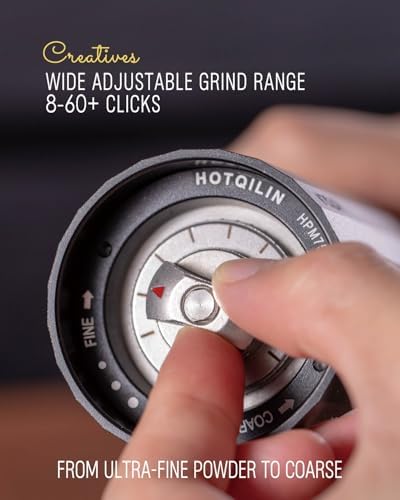 Heavy Duty Metal Pepper Grinder, Professional Manual Pepper Grinder with Adjustable Coarseness, Pepper Mill with Magnetic Powder Chamber, Refillable Pepper Mill for Spices, High Output