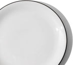 Made In Cookware - Set of 4 - Bread and Butter Plates - White With Black Rim - Porcelain - Crafted in England