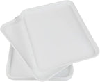 White Large Plastic Fast Food Serving Tray, Rectangle, 6 Packs