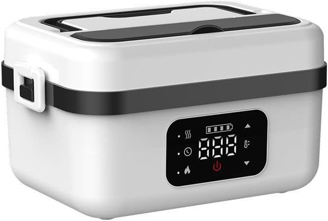 lunch box for Adults, Rechargeable Self-Heating lunch box，lunch warmer portable for work，battery powered heater for camping，1L crockpot lunch warmer，Meal Prep Friendly，bento box set