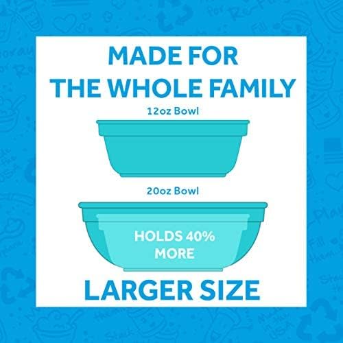 Re-Play Made in USA 20 Oz. Reusable Plastic Bowls, Pack of 6 - Dishwasher and Microwave Safe Bowls for Snacks, Cereals, and Everyday Dining - Durable Toddler Bowl Set 4.75" x 4.75" x 2" - Fairytale