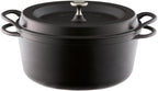 Vermicular Oven Pot | Non-Toxic Enameled Cast Iron Pot | 26cm (5.3 Qt) | Oven-safe | Induction-compatible | Dutch Oven | Made in Japan | Serves 5-6 | Matte Black