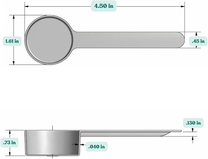4 Teaspoon (20 mL) Long Handle Scoop for Measuring Coffee, Pet Food, Grains, Protein, Spices and Other Dry Goods (Pack of 1)