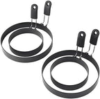 zeeooil Egg Rings 2 Pack Large 6 Inch Pancake Mold 2 Pack 3.5 Inch Stainless Steel Nonstick Egg Ring, Egg Mold for Frying Eggs (2 Packs 3.5"+2 Packs 6")