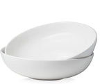 DOWAN 11.5" Large Serving Bowls, 3.2 Qt White Serving Platter, Big Ceramic Centerpiece Bowls, Microwave & Dishwasher Safe, Set of 2