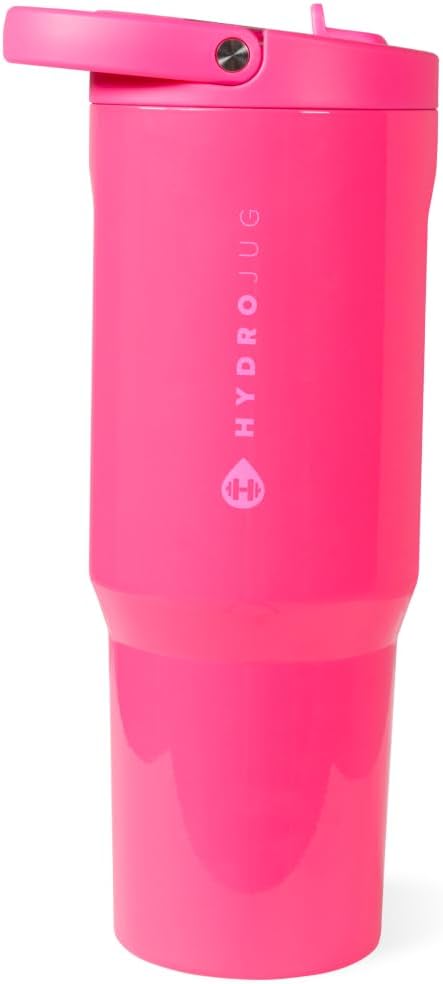 HydroJug Sport - Stainless Steel Tumbler with Straw, Vacuum Insulated, 40oz Leakproof Water Bottle, Ergonomic Design, Reusable, Dishwasher Safe, Rubber Base, Durable for Gym or Outdoors, Flare