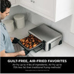 Ninja Digital Air Fry Countertop Oven, 8-in-1 Functionality, 1800W, Flip-Up Design, XL Capacity, Air Fry Basket, Wire Rack & Crumb Tray, Silver, SP101