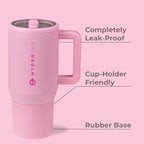 HydroJug Kids - 20 oz Insulated Kids Water Bottle with Flip Straw & Handle | Leak-Proof & Durable | Perfect for School, Sports, Lunch, Travel & Camp, Blush