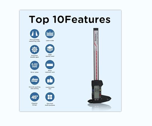 Electronic Digital Caliper and Measuring Tape,6 Inch/150mm Digital Micrometer with Large LCD Screen, Easy Switch from Inch/mm，60 Inch/150cm Measuring Tape for All-Purpose Household