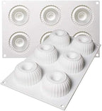 Silicone Molds Baking for Mousse Cake, 3D Baking Molds Dessert Molds for Pastry Truffle Pudding Jelly Cheesecake, Donut Shape, 6-Cavity