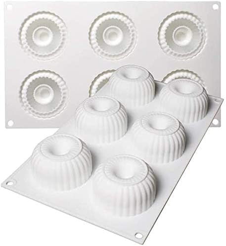Silicone Molds Baking for Mousse Cake, 3D Baking Molds Dessert Molds for Pastry Truffle Pudding Jelly Cheesecake, Donut Shape, 6-Cavity