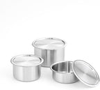 CaKE 3PCS Stainless Steel Food Storage Containers Set With Lids Canister Kitchen Appliances Dishwasher Safe Premium South Korea