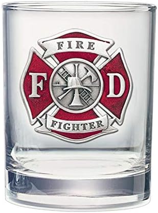 Firefighter Double Old fashioned Glass - Enamel Red