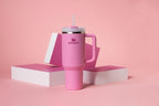 STANLEY Quencher H2.0 Tumbler with Handle and Straw 40 oz | Flowstate 3-Position Lid | Cup Holder Compatible for Travel | Insulated Stainless Steel Cup | BPA-Free | Peony