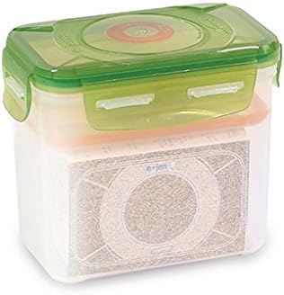 e-jen Premium Kimchi, Sauerkraut Container Probiotic Fermentation with Inner Vacuum Lid (Earthenware Green, 0.45 gal/ 1.7L)