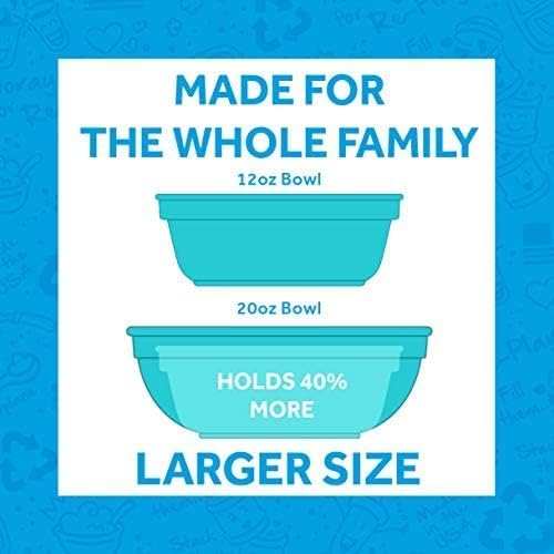 Re-Play Made in USA 20 Oz. Reusable Plastic Bowls, Pack of 6 - Dishwasher and Microwave Safe Bowls for Snacks, Cereals, and Everyday Dining - Durable Toddler Bowl Set 4.75" x 4.75" x 2" - Sorbet