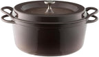 Vermicular Oven Pot | Non-Toxic Enameled Cast Iron Pot | 26cm (5.3 Qt) | Oven-safe | Induction-compatible | Dutch Oven | Made in Japan | Serves 5-6 | Pearl Brown