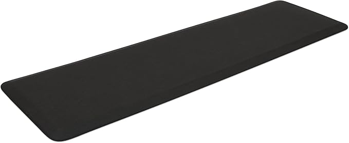 GelPro NewLife Designer Comfort Ergo-Foam Cushioned Anti-Fatigue Kitchen Floor Mat, Stain-Resistant, Waterproof, Non-Slip Padded Desk/Office Mat, 20" x 72", Grasscloth Charcoal