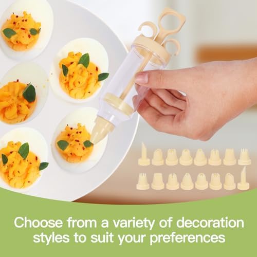 90 Deviled Egg Containers with Lid (Set 3),Plastic Deviled Egg Tray Carrier with Handl Injector Piping Tool,Clear Storage Deviled Egg Platter Holder for Refrigerator Party Picnic Party Events Serving