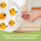 90 Deviled Egg Containers with Lid (Set 3),Plastic Deviled Egg Tray Carrier with Handl Injector Piping Tool,Clear Storage Deviled Egg Platter Holder for Refrigerator Party Picnic Party Events Serving